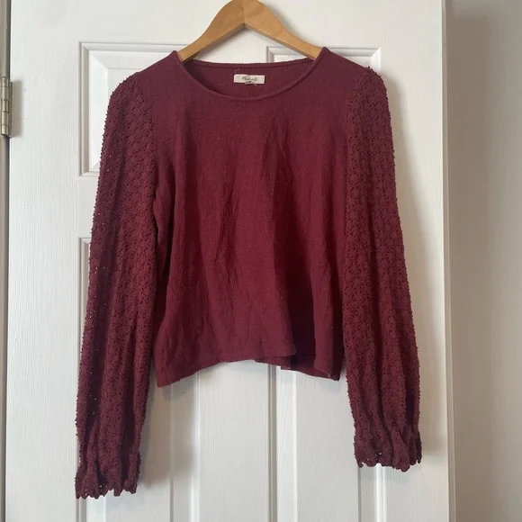 Madewell Eyelet Ruffle Sleeve Top - A Textured Dream 🧵 0150 - Picture 3 of 6